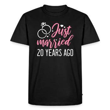 Anniversaire de mariage de 20 ans - T-shirt Premium bio Homme - noir - Devant - Nico (187cm)