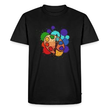 La palette de l'artiste-peintre - T-shirt Premium bio Homme - noir - Devant - Nico (187cm)