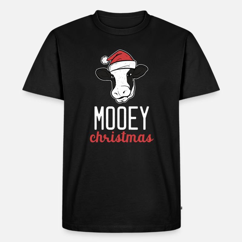 Kuh Weihnachtskostüm - Männer Premium Bio T-Shirt - Schwarz