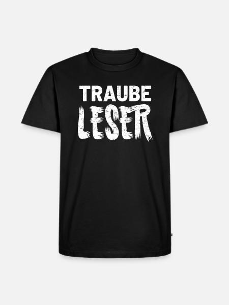 Weinlese Traube Wein - Männer Premium Bio T-Shirt - Schwarz