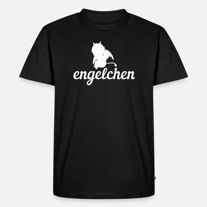 Engel - Männer Premium Bio T-Shirt - Schwarz