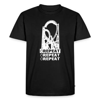 Roller coaster addicted - Men's Premium Organic T-Shirt - black - Front - Nico (187cm)