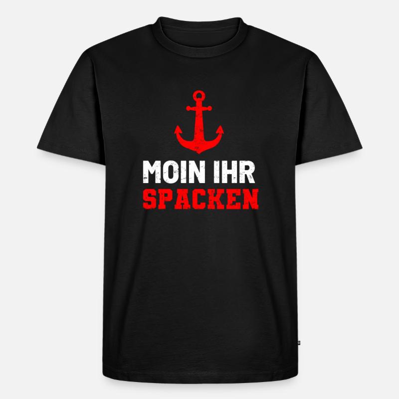 Anker Hamburh Spacken - Männer Premium Bio T-Shirt - Schwarz