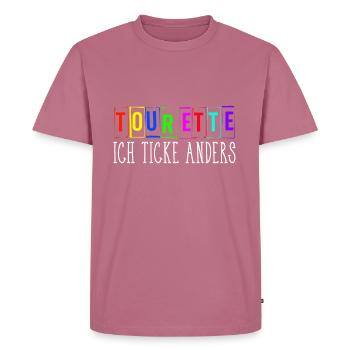 tourette ich ticke anders - Männer Premium Bio T-Shirt - Mauve - Vorne - Nico (187cm)