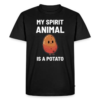 pomme de terre - T-shirt Premium bio Homme - noir - Devant - Nico (187cm)