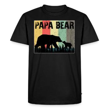 Papa Bear - Men's Premium Organic T-Shirt - black - Front - Nico (187cm)