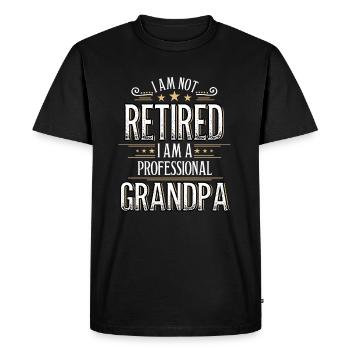 I am not retired I am grandpa - T-shirt Premium bio Homme - noir - Devant - Nico (187cm)