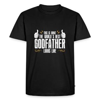 what the best godfather in the world looks like - T-shirt Premium bio Homme - noir - Devant - Nico (187cm)
