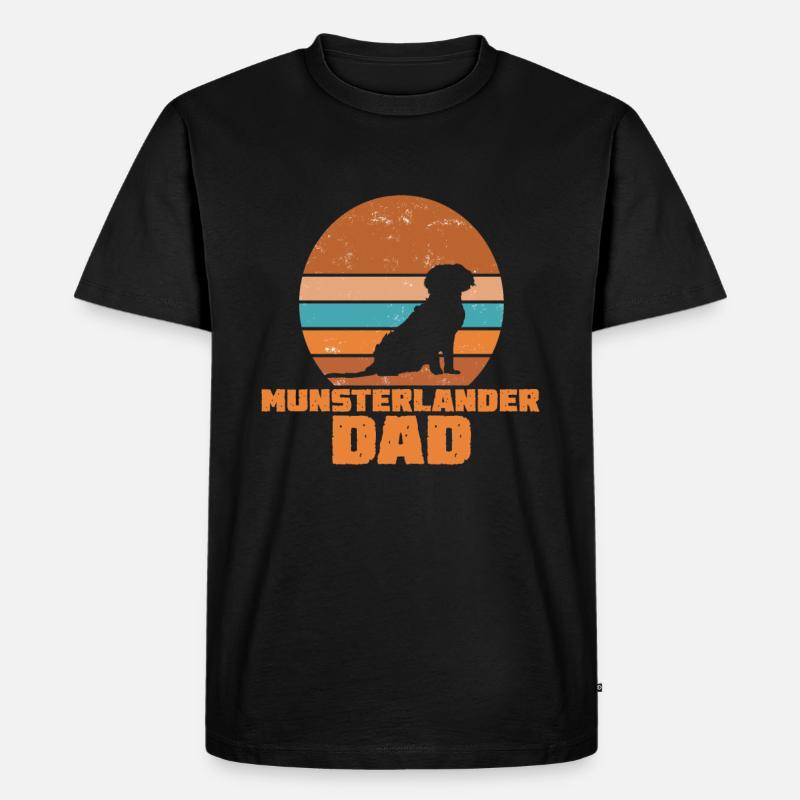 Munsterlander Dad Münsterländer - Männer Premium Bio T-Shirt - Schwarz