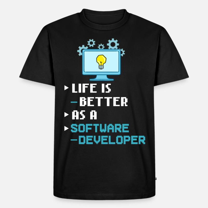 Software Entwicklung Softwareentwickler Entwickler - Männer Premium Bio T-Shirt - Schwarz
