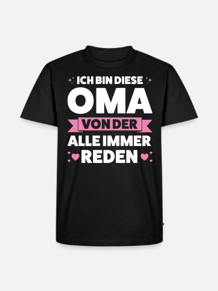 Oma Großmutter Enkelkind Geschenk - Männer Premium Bio T-Shirt - Schwarz