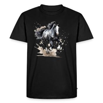 Wild Horse - Men's Premium Organic T-Shirt - black - Front - Nico (187cm)