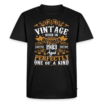 October 1983 Birthday Gift 1983 October - Men's Premium Organic T-Shirt - black - Front - Nico (187cm)