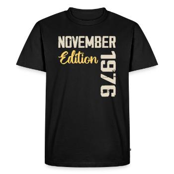 Né en novembre 1976 - Edition 1976 - T-shirt Premium bio Homme - noir - Devant - Nico (187cm)