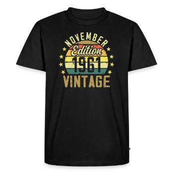 Les légendes sont nés en novembre 1961 - 1961 - T-shirt Premium bio Homme - noir - Devant - Nico (187cm)