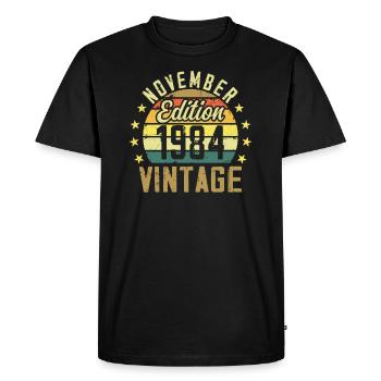 Les légendes sont nés en novembre 1984 - 1984 - T-shirt Premium bio Homme - noir - Devant - Nico (187cm)