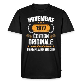Cadeau D'anniversaire En Novembre 1977 - 1977 - T-shirt Premium bio Homme - noir - Devant - Nico (187cm)