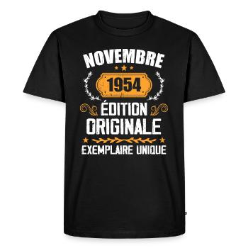 Cadeau D'anniversaire En Novembre 1954 - 1954 - T-shirt Premium bio Homme - noir - Devant - Nico (187cm)