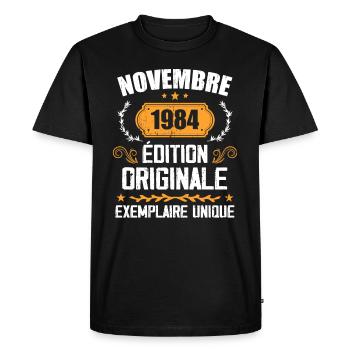 Cadeau D'anniversaire En Novembre 1984 - 1984 - T-shirt Premium bio Homme - noir - Devant - Nico (187cm)