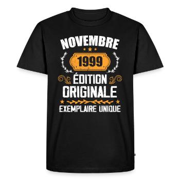 Cadeau D'anniversaire En Novembre 1999 - 1999 - T-shirt Premium bio Homme - noir - Devant - Nico (187cm)