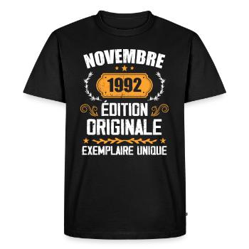 Cadeau D'anniversaire En Novembre 1992 - 1992 - T-shirt Premium bio Homme - noir - Devant - Nico (187cm)
