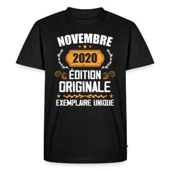 Cadeau D'anniversaire En Novembre 2020 - 2020 - T-shirt Premium bio Homme - noir - Devant - Nico (187cm)