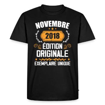 Cadeau D'anniversaire En Novembre 2018 - 2018 - T-shirt Premium bio Homme - noir - Devant - Nico (187cm)