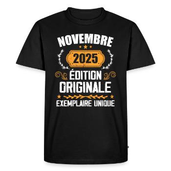 Cadeau D'anniversaire En Novembre 2025 - 2025 - T-shirt Premium bio Homme - noir - Devant - Nico (187cm)