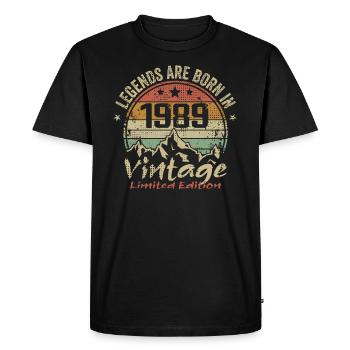 The legends were born in 1989 - 1989 - Men's Premium Organic T-Shirt - black - Front - Nico (187cm)