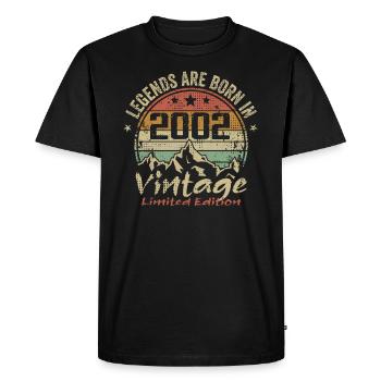 The legends were born in 2002 - 2002 - Men's Premium Organic T-Shirt - black - Front - Nico (187cm)