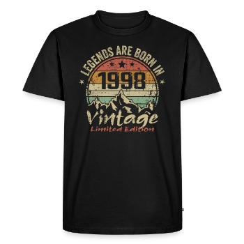 The legends were born in 1998 - 1998 - Men's Premium Organic T-Shirt - black - Front - Nico (187cm)