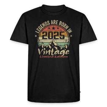 Legends are born in 2025 - 2025 - Men's Premium Organic T-Shirt - black - Front - Nico (187cm)
