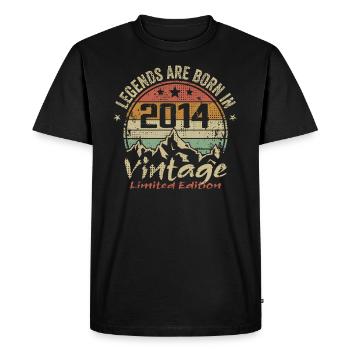 The legends were born in 2014 - 2014 - Men's Premium Organic T-Shirt - black - Front - Nico (187cm)