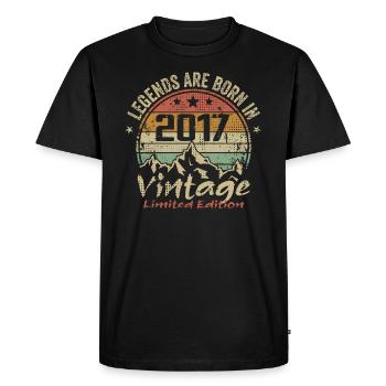 The legends were born in 2017 - 2017 - Men's Premium Organic T-Shirt - black - Front - Nico (187cm)