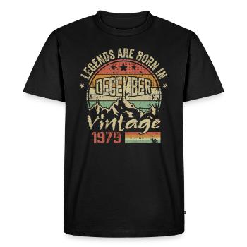 Légendes Sont Nés En Décembre 1979 - 1979 Décembre - T-shirt Premium bio Homme - noir - Devant - Nico (187cm)