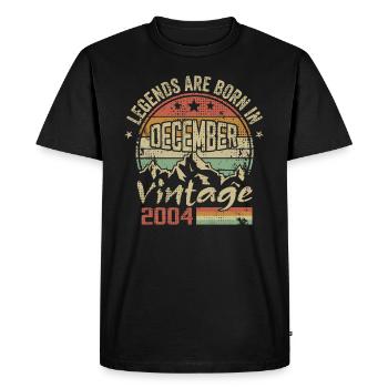 Légendes Sont Nés En Décembre 2004 - 2004 Décembre - T-shirt Premium bio Homme - noir - Devant - Nico (187cm)