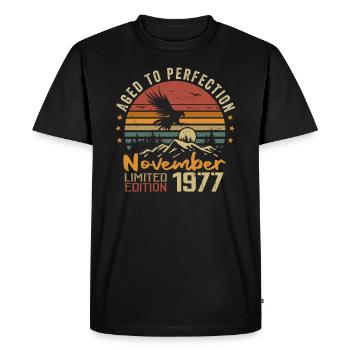 Les Légendes Sont Nées En Novembre 1977 - 1977 - T-shirt Premium bio Homme - noir - Devant - Nico (187cm)
