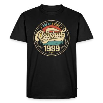 Original 1989 Vintage - Cadeau D’anniversaire 1989 - T-shirt Premium bio Homme - noir - Devant - Nico (187cm)