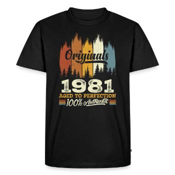1981 Vintage Cadeau D'anniversaire 1981 Original - T-shirt Premium bio Homme - noir - Devant - Nico (187cm)