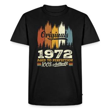 1972 Vintage Original 1972 Birthday Gift - Men's Premium Organic T-Shirt - black - Front - Nico (187cm)