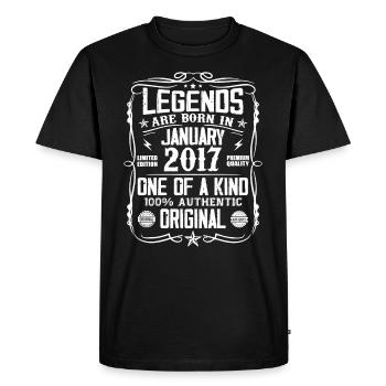 Cadeau D'anniversaire Nées En Janvier 2017 - T-shirt Premium bio Homme - noir - Devant - Nico (187cm)
