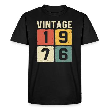 Millésime 1976 Né en 1976 - T-shirt Premium bio Homme - noir - Devant - Nico (187cm)