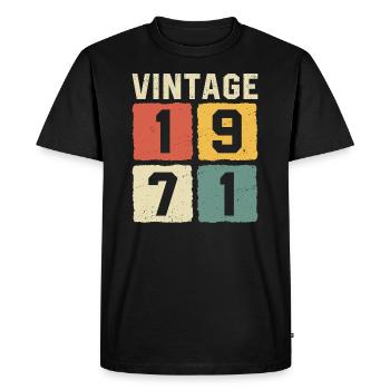 Millésime 1971 Né en 1971 - T-shirt Premium bio Homme - noir - Devant - Nico (187cm)