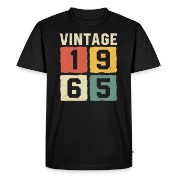 Millésime 1965 Né en 1965 - T-shirt Premium bio Homme - noir - Devant - Nico (187cm)