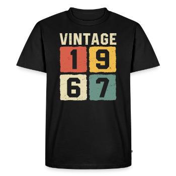 Vintage 1967 Geboren 1967 - Männer Premium Bio T-Shirt - Schwarz - Vorne - Nico (187cm)