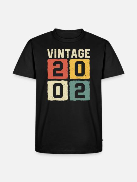 Millésime 2002 Né en 2002 - T-shirt Premium bio Homme - noir