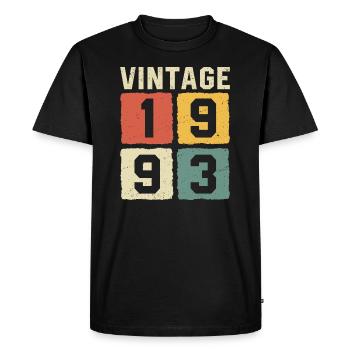 Millésime 1993 Né en 1993 - T-shirt Premium bio Homme - noir - Devant - Nico (187cm)