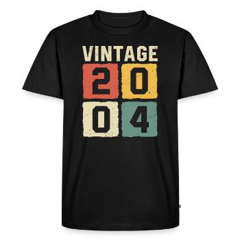 Millésime 2004 Né en 2004 - T-shirt Premium bio Homme - noir - Devant - Nico (187cm)