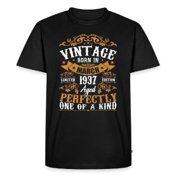 The legends were born in March 1937 - Men's Premium Organic T-Shirt - black - Front - Nico (187cm)