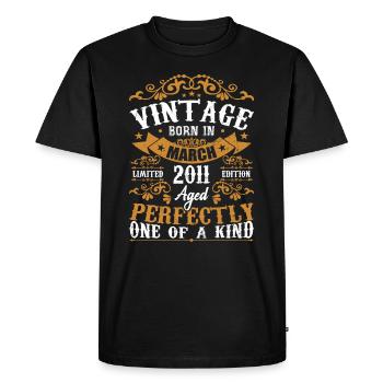 Les Légendes Sont Nées En Mars 2011 - T-shirt Premium bio Homme - noir - Devant - Nico (187cm)